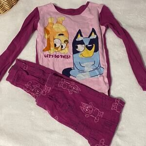 Playful Cartoon Kids Pajama Set in Pink